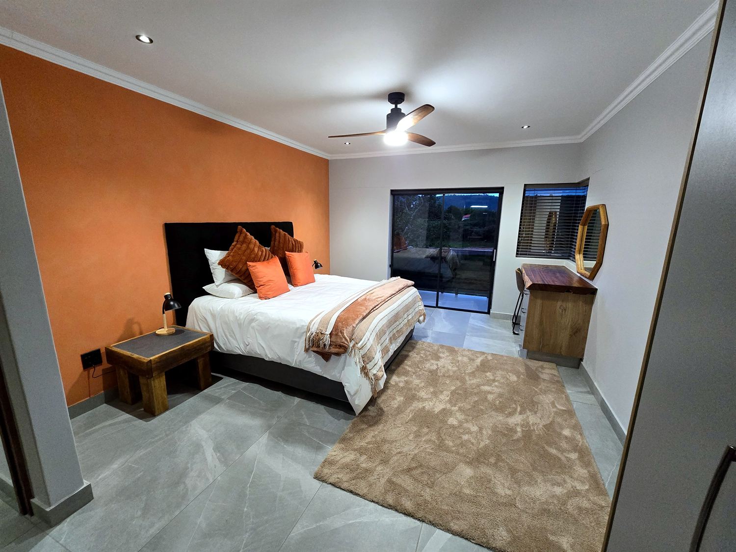 Master bedroom with forest views
